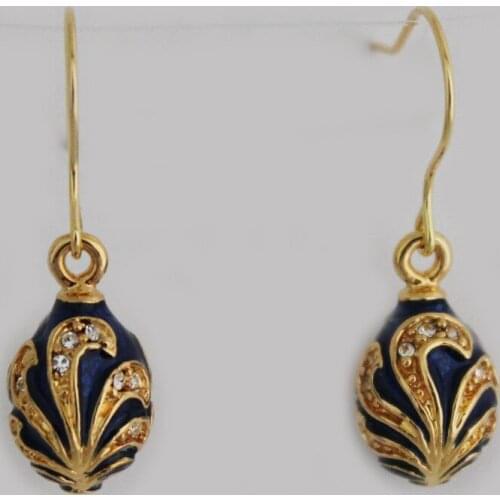 YAFFIL Vintage Egg Charms Dangle Earrings Women Hooks Fashion Jewelry Brass Hand Enameled Gold Plating