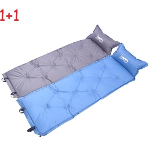 1+1 Outdoor camping splicing automatic inflatable cushion widened thickened moisture-proof pad nine-point explosion-proof campin