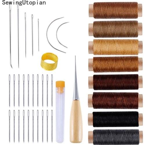 1 Set DIY Sewing Needle Awl Leather Craft Tools Sewing Stitching Punch Awl Sewing Leathercraft Shoe Repair Tools Kit