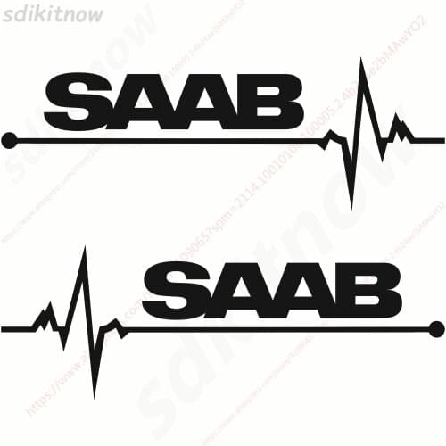 1pair New 7x20cm Heart Car Sports Decal Sticker Styling Windows Door Decoration For saab 9-3 9-5 93 95 900 9000 accessories