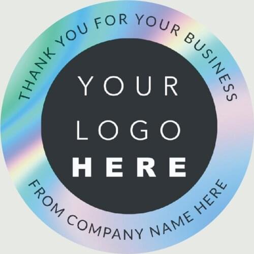 100 Custom Logo Stickers Silver Laser Holographic Character Stickers Self-adhesive Text Logo