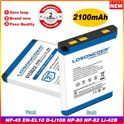 2100mAh NP-45,NP-45A NP-45S Li-40B EN-EL10 Li-42B NP-80 NP-82 Battery For Fujifilm JX200, JX205, JX210, JX250,JX255, JX280,JX290