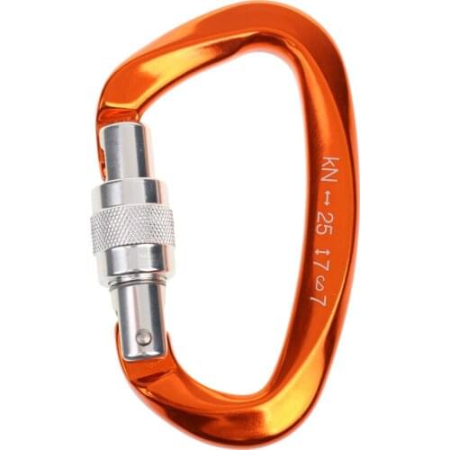 25KN Screwgate Multipurpose Locking Carabiner Rock Climbing Mountaineering Caving Dog Clip Hammock Hook