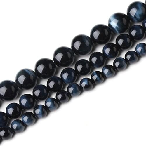 4-16mm Round Blue Tiger Eye Stone Beads Natural Gem Stone Beads For Jewelry Making Beads Bracelets 15'' DIY Beads Trinket