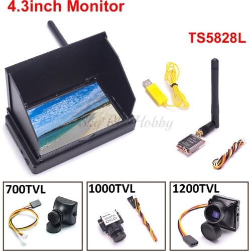 4.3inch 48CH LCD 480 x 272 Wireless Receiver Monitor built-in battery TS5828L 600mW Transmitter 700TVL 1000TVL 1200TVL Camera