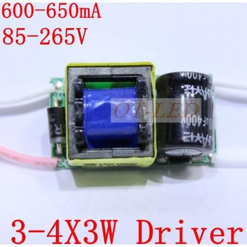 5pcs/lot 3-4x3W led inside driver 3*3W 9W / 4*3W 12W 650mA LED Driver Lighting Transformers For E27|GU10 Spotlight light