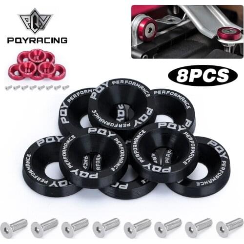 8Pcs M6 Car Modified Hex Fasteners Fender Washer Bumper Engine Concave Screws Fender Washer License Plate Bolts Car styling