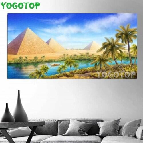 5d diy diamond painting Full square round drill mosaic Egypt pyramid landscape diamond Embroidery rhinestone large decor YY4501