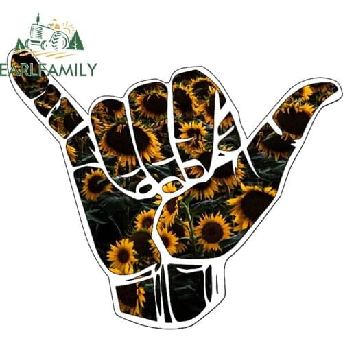 EARLFAMILY 13cm x 11cm for Hang Loose Sunflower Car Stickers Vinyl Car Wrap Decal Personality Creative Suitable for VAN RV