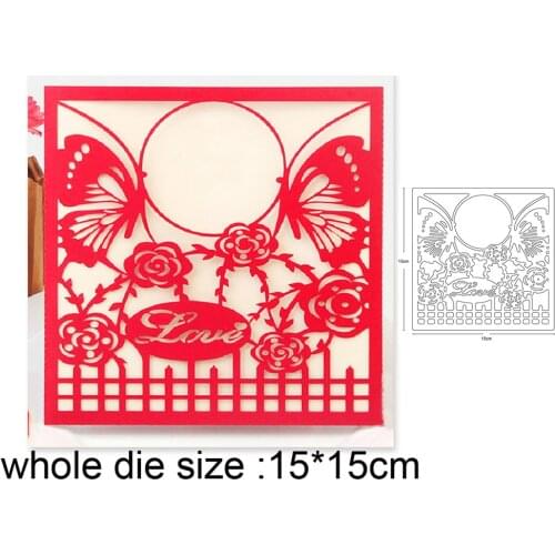 Butterfly flower fence Metal Cutting Dies Stencil for DIY Scrapbooking Album Embossing Paper Cards Decoratve Crafts Die Cuts