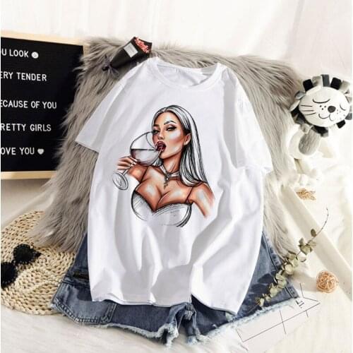 The Great Wave of Aesthetic T-Shirt Women Tumblr 90s Fashion Graphic Tee Cute T Shirts And Beauty lady Summer Tops Female