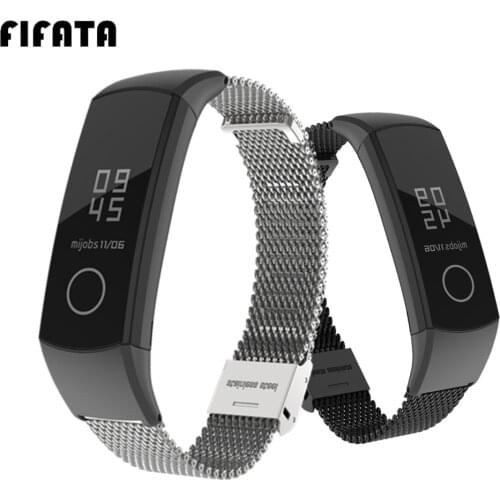 FIFATA Wristband For Huawei Honor band 4 Strap Stainless Steel Bracelet Smart Accessories For honor 5 Straps Metal Watchband