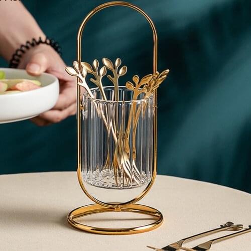 Household Stainless Steel Fork Fruit Fork Storage Dining Table Kitchen Decor Small Spoon Chopsticks Storage Box Home Decoration