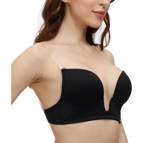 Vgplay Triangle Cup Sexy Bra Unlined Deep Plunge Womens Underwear Convertible Straps Push Up Bras For Women