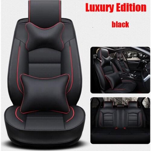 Front + Rear ) Luxury/ standard Leather car Seat Cover universa sport car seat covers Car Seat cushion fit for all cars 5 seats