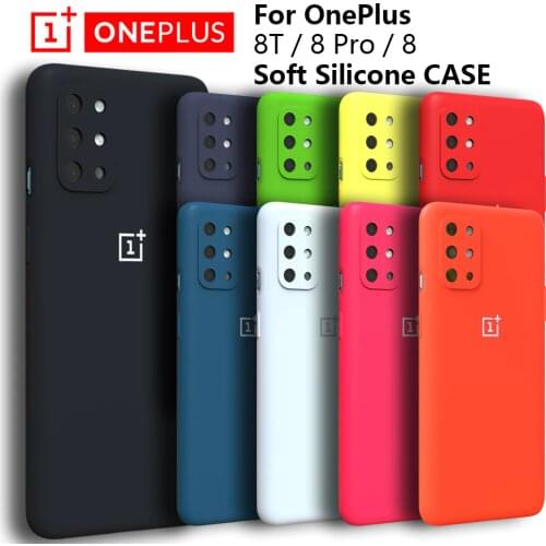 Original Oneplus 8T Soft liquid silicone case For One plus 8t slim soft back cover one plus 7 7pro 8 8T PRO 9 9R 9PRO 9colour