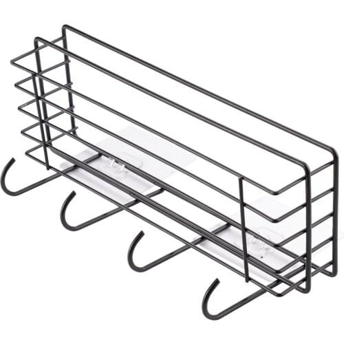 Shampoo Holder Bathroom Shelves Toilet Accessories Hooked Punch-Free Wall Mounted Kitchen Organizer Metal Shower Hanging Basket