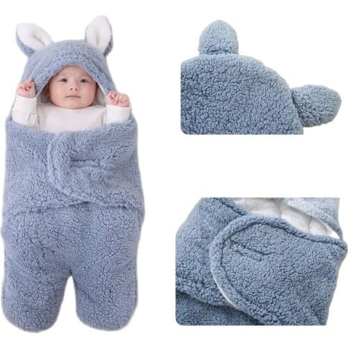 Baby Sleeping Bag Ultra-Soft Fluffy Fleece Newborn Receiving Blanket Infant Boys Girls Clothes Sleeping Nursery Wrap Swaddle
