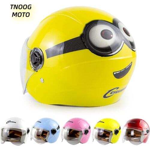 TNOOG Kids Helmet Cute Open Face Scooter for Children Flip Up Visor Capacete Half Enfant Electric Bike Cascos
