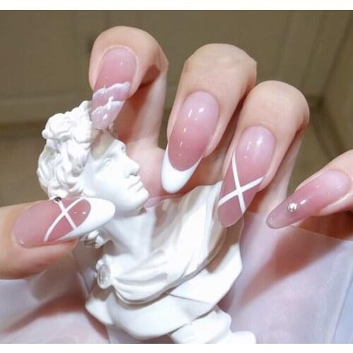 24pcs Long Ballerina Fake Nails Full cover Fake Nails Glue DIY Manicure Nail Art Tools