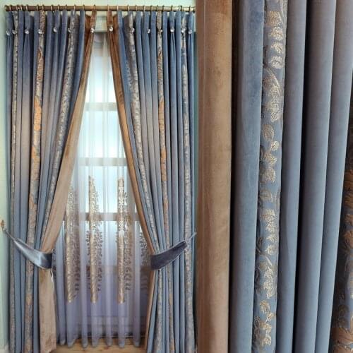 European and American luxury White and cream color villa embroidered curtains for living room windows curtain bedroom/kitchen