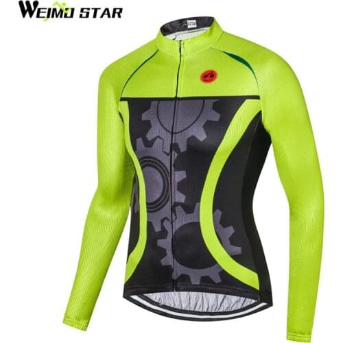 Weimostar Gear Bike Team Racing Cycling Jersey Long Sleeve Men 100% Polyester Cycling Clothing Ropa Ciclismo mtb Bicycle Jersey