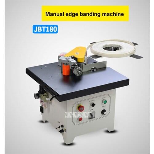 JBT180 Manual Edge Banding Machine Small Woodworking Edge Bander Straight Curve Plate Edge Banding Machine 110V/220V 1000W 600ml