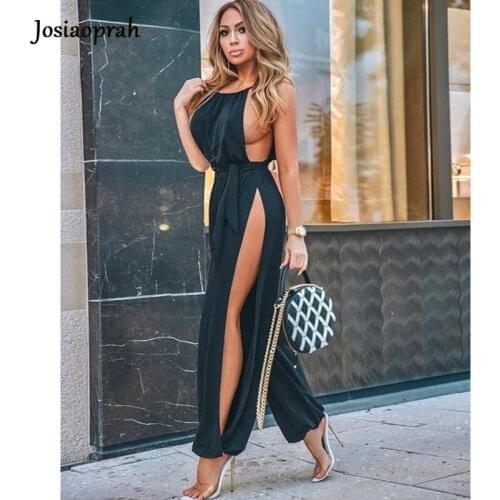 Josiaoprah 2021 New Sexy rompers womens jumpsuit Bandage Lace Up Club Backless Fashion Lady Playsuit Macacao Jeminino Hot Sale