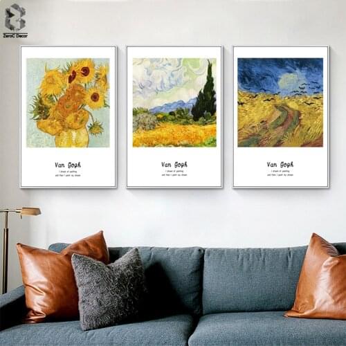 Van Gogh Picasso Monet Famous Canvas Oil Painting Art Print Poster Wall Picture for Living Room Decoration Abstract Home Decor