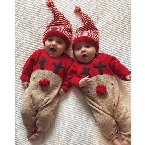 Newborn Baby Infant Boy Girl Jumpsuit Halloween Baby Rompers Long Sleeve Outfits Warm Clothes for Christmas