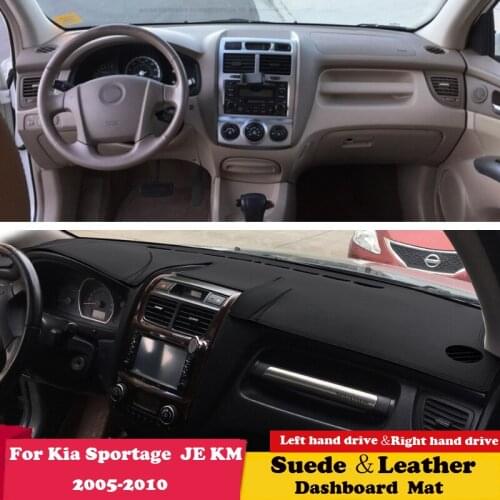 For Kia Sportage 2005 2006 2008-2010 JE KM Leather Dashmat Dashboard Cover Pad Dash Mat Carpet Car-Styling Accessories Suede