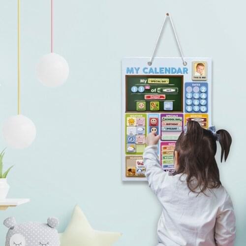 NEW SHOP DROPSHIPPING Magnetic Calendar, mood season day month year weather learning educational preschool board, kindergarten