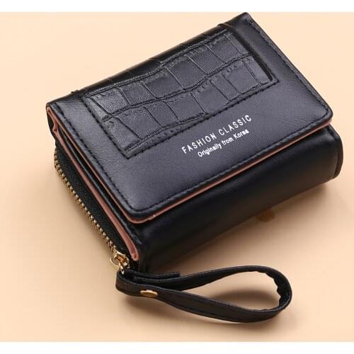 2021 New Women Wallet Mini Large Capacity Fashion Wrist Small Bag Brand Designed PU Leather Zipper Coin Purse