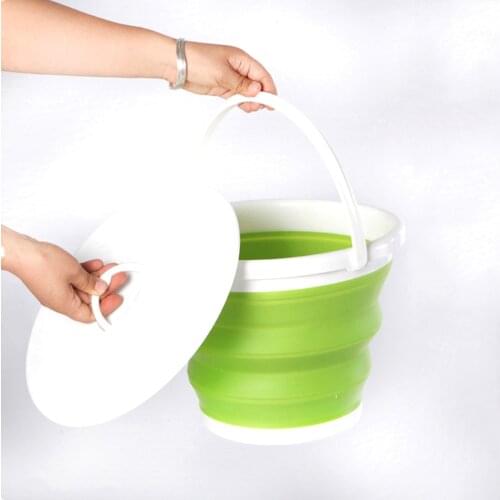 New Portable Silicone Folding Bucket +6m Rope Large Capicity Save Space Washabe Fishing Camping Car Bucket Live Fish Accessory
