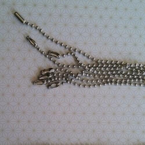 Wholesale 200 Pcs 2.4MM 60cm Sliver Iron Metal Bead Chain Necklace Fashion Metal Necklace Chains