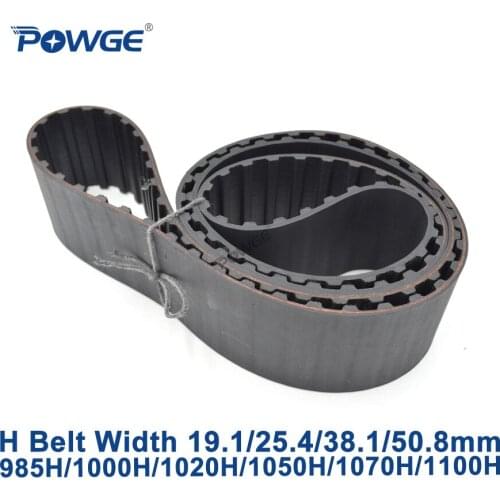 POWGE Inch Trapezoid H Synchronous timing belt 985H/1000H/1020H/1050H/1070H/1100H Width 19.1/25.4/38.1/50.8mm Rubber Belts