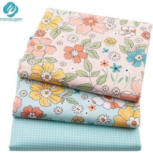 Flowers Design Twill Cotton Fabric For Sewing Dresses,Bed Sheet Blankets Pillows Clothes DIY Cloth for Baby & Child, By Meter