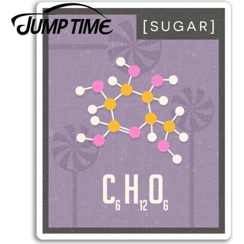 Jump Time for Sugar Molecule Vinyl Stickers Sweets Student Sticker Laptop Decal Car Styling Motor Helmet Decor Car Accessories