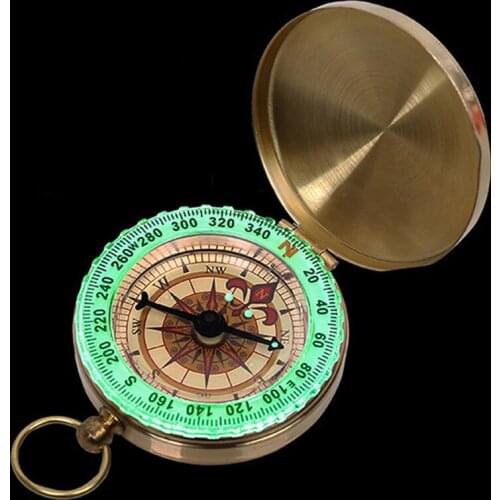Vintage Copper Flip Cover Metal Pocket Watch Compass Camping Hiking Boating Nautical Marine Survival Compass Boy gift 2021 New