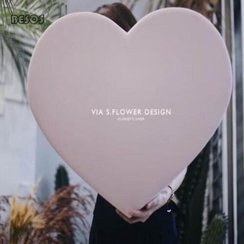 High Grade Heart Large Size Color Leather Cashmere Gift Box Party Wedding Valentines Day Flower Doll Dress Packaging Gift Box