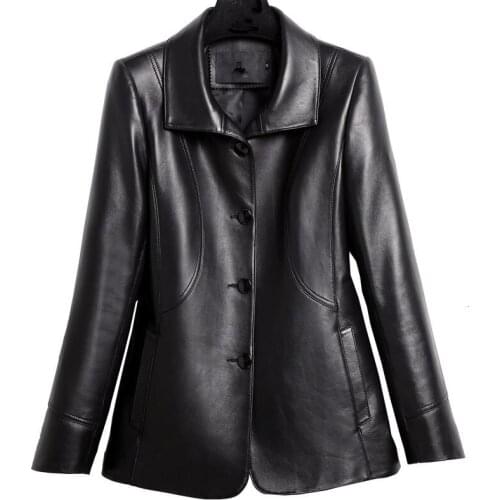 YOLANFAIRY Genuine Leathe Jacket Women Real Sheepskin Leather Coats Spring Autumn 2020 Top Quality Plus Size Outwear FS7103MF570