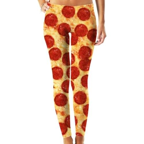 Women Leggings Fashion 3D Digital Printing Pizza/Berry Leggings Sexy Elastic Female Skinny Leggings Gothic DDK2