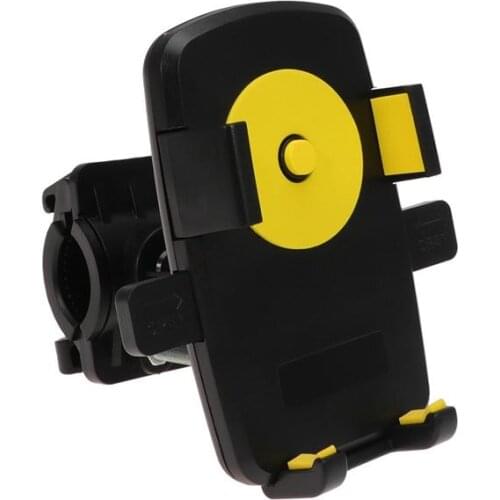 1PC Phone Holder GPS Navigation Support Bracket Fixed Frame for Bike Motorcycle (Yellow)