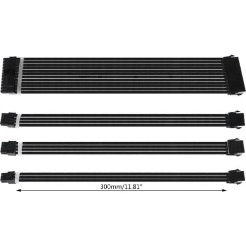 1Set 30/40cm Basic Extension Cable PC Power Supply Wire 24PIN 8-PIN 6PIN 4+4PIN