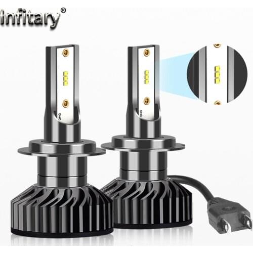 Infitary 2Pcs Canbus Car Led H7 H4 Headlight Bulb 16000Lm 6500K ZES Chips H1 H3 H11 H13 H27 9005 HB3 9006 HB4 9007 Auto Fog Lamp