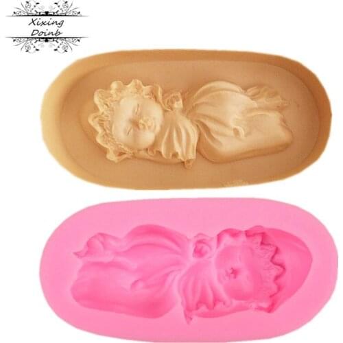 3D silicone mold sleeping baby gift decoration tool chocolate mold silicone soap mold Party Cake Decoration