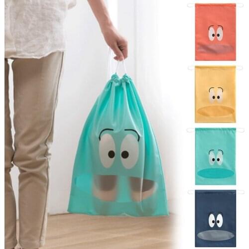 Adisputent Waterproof Package Shoe Pocket Storage Organize Bag Non-woven Fabric Draw Pocket Drawstring Bags Toiletry Bag Case