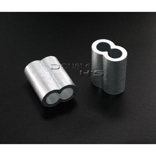 50pcs/lot 3mm Aluminum Cable Crimps Sleeves Rope Clip Fittings Loop Sleeve