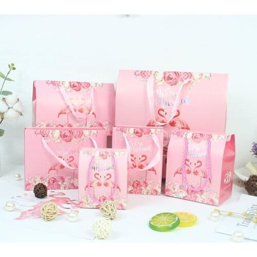 AVEBIEN 10pcs Flamingo Gift Box Wedding Decoration Wedding Favors and Gifts Christmas Theme Birthday Party Supplies Candy Box