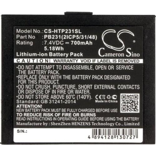 Cameron Sino 700mAh battery for HITI Pringo P231 Photo Printer PB231 PB231(2ICP5/31/48) Printer Battery